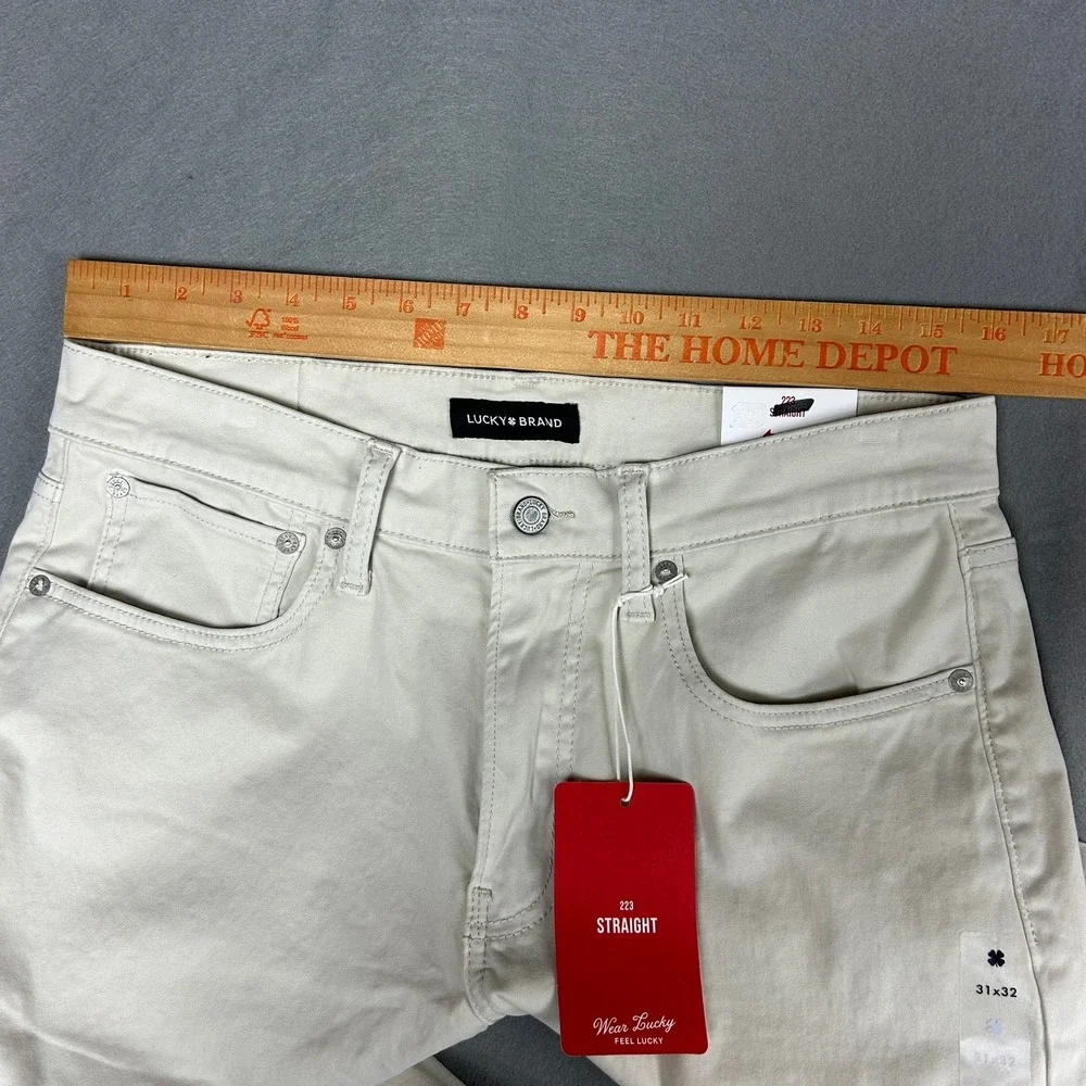 Lucky Brand 223 Straight Advanced Stretch Jeans Mens 31x32 Beige